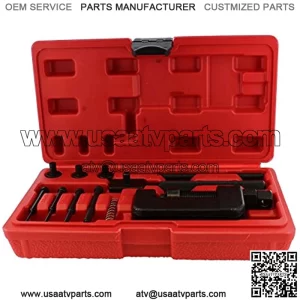 Chain Breaker 13-Piece Set with Carrying Case  Chain Cutter and Riveter for Motorcycle, Bike, ATV
