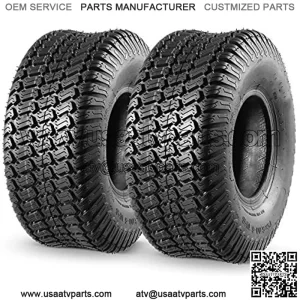 2 Pcs 15x6.00-6 Front Lawn Mower Tire for Garden Tractor Riding Mover, 4PR