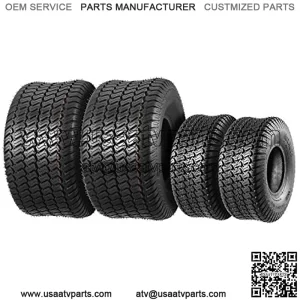 Set of 4 Lawn Mower Turf Tires 15x6-6 Front & 20x10-8 Rear,4PR,Tubeless