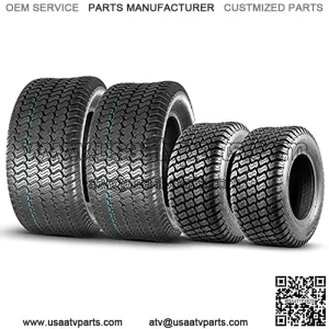 Set of 4 Lawn Mower Turf Tires 16X6.50-8 Front & 23X9.50-12 Rear, 4PR Tubeless