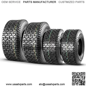Set of 4 11x4.00-5 Front Lawn Mower Tires & 16X6.50-8 Rear Turf Tires, 4PR Tubeless