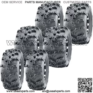 99-00 Polaris 500 Ranger 6x6 Complete Set ATV tires (2) 25x10-12 & (4) 25x11-10