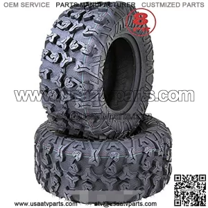 Set 2 Premium ATV Tires 25x11-12 25x11x12 8PR w/Side Scuff Guard