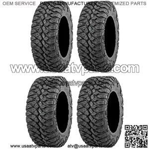 Full set of QuadBoss QBT846 (8ply) Radial 27x9-14 and 27x11-14 ATV Tires (4)