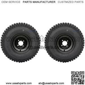 18x9.50-8" Golf Cart Tires/ATV Tires and 8" BLACK Steel Wheel Combo - Set of 2
