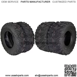 Grinder Series ATV Dual Compound Tread Honda Recon All Years (Four Pack Two Front 22x7-11 Two Rear 22x10-9) Mud Sand Snow and Rock Tires
