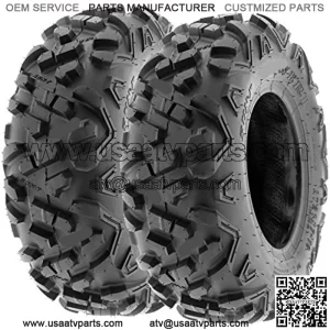 Set of 2 Power.II 19x7-8 ATV UTV Off-Road Tires, All-Terrain, 6 PR, Tubeless A051