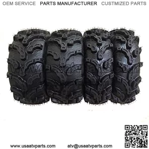 Set of 4 New Premium ATV/UTV Tires 25x8-12 Front & 25x10-12 Rear /6PR Super Lug Mud
