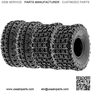 Set of 4 22x7-10 Front & 22x11-9 Rear ATV UTV Sport Tires,6 PR Tubeless A027