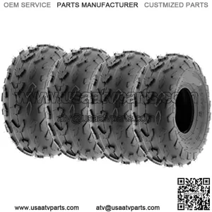 Set of 4 A007 ATV Go-Kart Sport Tires 18x7-7 Front & 18x7-7 Rear, 4 PR, Directional Tread