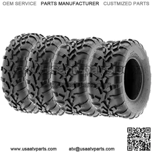 Set of 4 A010 25x8-12 Front & 25x11-10 Rear ATV UTV Lawn Mowers Tires, 6 PR, Tubeless