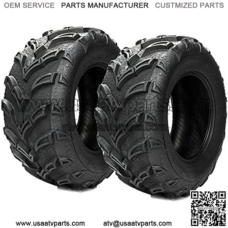 2PCS 25in Rear 25x10-12 ATV Utility UTV Mud Trail Tires fit 12"x8" Rim 6PR Tread Tubeless