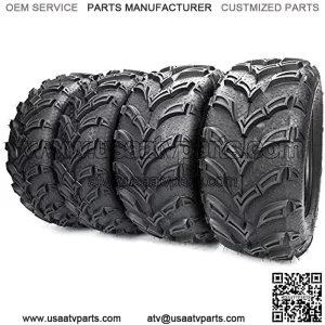Set of 4 25" ATV Utility UTV All Terrain Tires 25x8-12 Front & 25x10-12 Rear 6PR fit 12in Rim