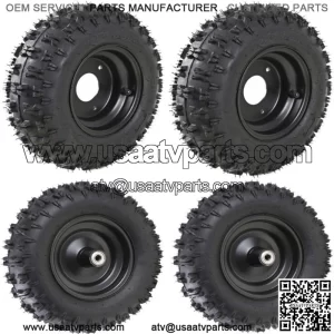 4 Sets of Front & Rear Tire 4.10-6 Go Kart ATV Tires W/ 6" Wheels Rims Scooter