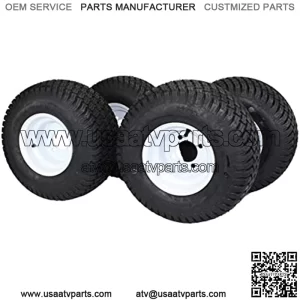 8" WHITE STEEL GOLF CART WHEELS AND 18X8.50-8" 4 PLY TURF TIRES ATW-003- (SET OF 4)