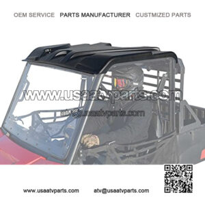 SuperATV Midsize Plastic Polaris Roof for 2015+ Polaris Ranger 570 / EV | 2017+ 500 / ETX | Rugged Molded 6mm Plastic Construction | Polaris Ranger Roof Works with Most Windshields and Mirrors!