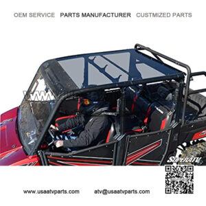 SuperATV Dark Tinted Roof for Full Size Polaris Ranger XP 1000 Crew / 1000 Crew / 1000 Diesel Crew (see fitment) | 1/4" Polycarbonate 250X Stronger Than Glass | Great for Year-Round Use