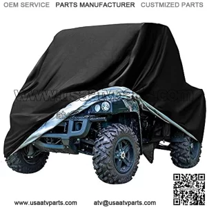 Heavy Duty Black Protects UTV 4 Wheeler Cover from Snow Rain, Hail, Dust, Snow, Sleet and Sun, Integrated Trailer System