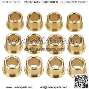 12PCS ATV Parts Front A Arm Bushings Bronze Upper and Lower Compatible with Yamaha Banshee 350 1987-2006,Blaster 200 1988-2006,Warrior 350 1987-2004