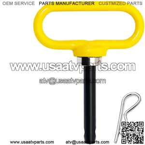 EilxMag Magnetic Hitch Pin, Lawn Mower Trailer Hitch Pins - Strong Heavy Duty Neodymium Magnet Trailer Gate Pin for Mowers, Lawn Tractors, Towing Cargo - Simple One Handed Hook On & OffYellow