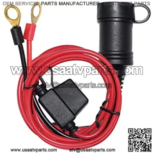 SPARKING 6FT Car Female Cigarette Lighter Plug Socket to Eyelet Terminals 12V Extension Cable with 15A Fuse(6FT)