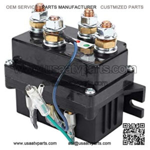 Winch Solenoid Relay Contactor 12V 400A Replacement for ATV UTV, Winch Solenoid with 6 Protecting Caps