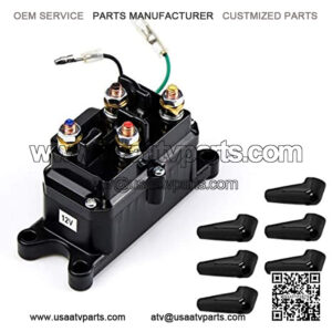 Winch Solenoid DC 12V 250A Relay Contactor Thumb Truck with Protect Caps Replacement for ATV UTV 4x4 Vehicles