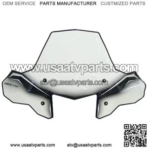 PowerMadd 24570 Protek Windshield for ATV - Standard Mount - Clear with Black Graphics and Headlight Cut-Out