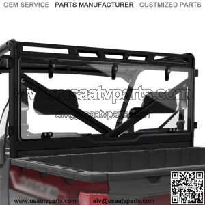 UTV Rear Windshield Polycarbonate for Polaris Ranger XP 900 /1000 /Crew 2017-23