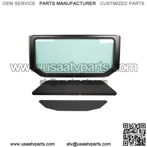 For 17-23 Can Am Maverick X3 Full Glass Windshield W/ Sun Visor UV Protect