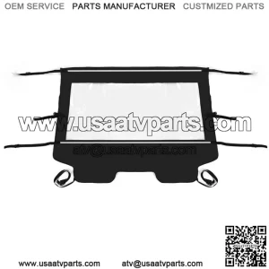 For Kawasaki TERYX 4 800 2014-23 Sailcloth Vinyl Rear Windshield W/ Clear Window (For: Kawasaki Teryx4 800)