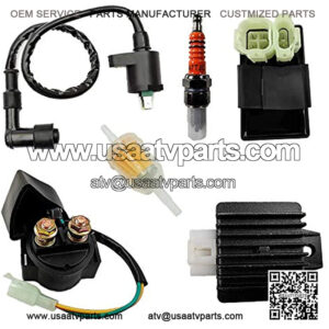 ATV Ignition set Ignition Coil 6 Pin AC CDI Solenoid Relay Voltage Regulator For 49cc 50cc 70cc 90cc 110cc 125cc ATV Chinese Go Kart Dirt Bike Pit Bike Etc.