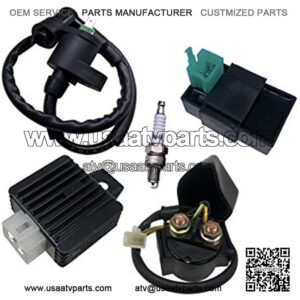 Relay CDI Ignition Coil 5 Pin Regulator Rectifier Spark plug for CG 49cc 50cc 70cc 90cc 110cc 125cc ATV Go kart Dirt bike for SUNL for Roketa for Jonway for Kazuma