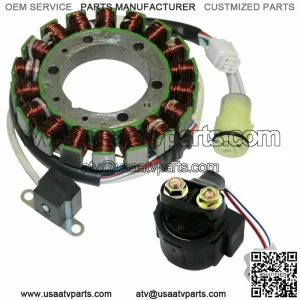 Stator & Solenoid for Yamaha Warrior 350 YFM350 2002 2003 2004 Atv New