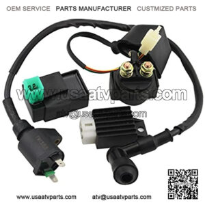 CDI Box Ignition Coil Solenoid Relay Voltage Regulator for 50cc 70cc 90cc 110cc 125cc ATV Dirt Bike and Go Kart