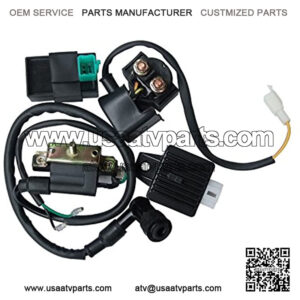 High Performance CG set of Ignition Coil AC CDI Solenoid Relay Voltage Regulator for CG 49cc 50cc 70cc 90cc 110cc 125cc ATV Quad TAOTAO Qiye Dirt Bike Go Kart