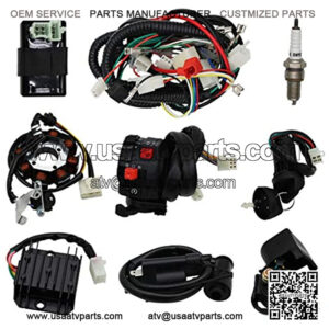 AUTOMOTIVE Complete Electrics Stator Coil CDI Wiring Harness with Full Copper Wire for 4-Stroke ATV QUAD 150cc-300cc