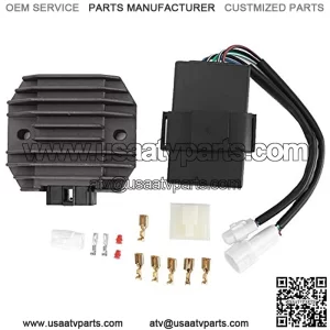 ATV Rectifier,CDI Igniter Box 6-Pin Voltage Regulator Rectifier Kit 21066-1055 21119-1302 Fit for Kawasaki KLF300 1988-1991