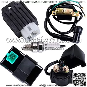 CDI Box Ignition Coil 5 Pin Regulator Rectifier Relay Spark plug For Kazuma Meerkat 50cc Falcon 70cc 90cc 110cc Taotao Roketa Coolster 110CC ATV 3050B X15 X 18 R Nitro X19 SSR Pocket Bike