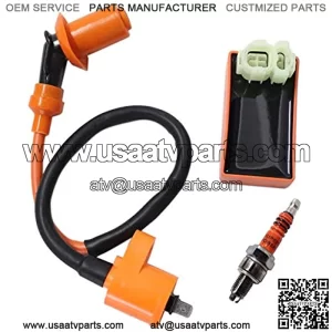 High Performance Racing GY6 Ignition Coil 6 Pin AC CDI Box Spark Plug Kit for 50cc 125cc 150cc ATV Quad Go Kart Moped Scooter