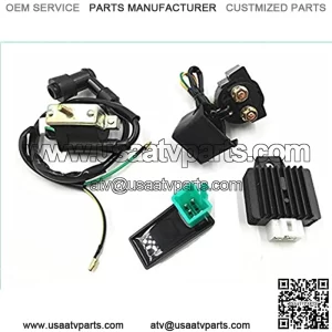 High Performance Racing Ignition Coil AC CDI Box Regulator Rectifier Relay For 50cc 70cc 90cc 110cc Engine Lifan Loncin Taotao Roketa Chinese ATV Quad 4 Wheeler