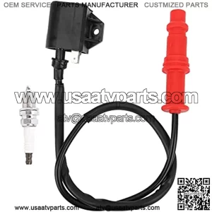 ATV Ignition Coil, Ignition Coil with Spark Plug 3089239 Replacement for Ranger 400 Pursuit HO 2011