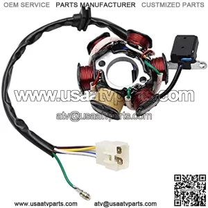 6 Coils Stator Magneto, PRO BAT, ATV Magneto Stator Plate, Stator Magneto 50cc 70cc 90cc 110cc 125cc Engine for ATV Go Kart Buggy Part Dirt Bike Quad