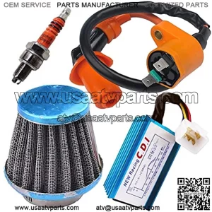 Racing Ignition Coil 5 Pins AC CDI 39mm Air Filter Spark Plug for GY6 4-Stroke Engine 139QMB 152QMI 157QMJ 50cc-150cc Scooter ATV Go Kart Moped Quad Pit Dirt Bike by TOPEMAI