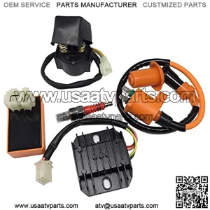 Hity Motor High Performance Racing 6 Pin AC CDI Ignition Coil Voltage Regulator Rectifier Solenoid Relay for GY6 50cc 125cc 150cc ATV Quad Go Kart Moped