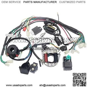 Neeknn Complete Electrics Stator Coil CDI Wiring Harness Solenoid Relay Spark Plug for 4 Stroke ATV 50cc 70cc 110cc 125cc Pit Quad Dirt Bike Go Kart