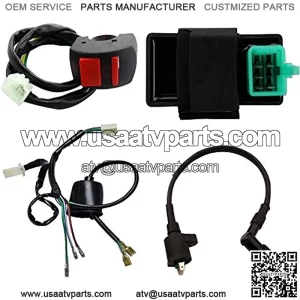 Wire Loom CDI Ignition Coil Kill switch for 50cc 110cc 125cc Dirt Pit Bike ATV