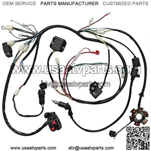 Wiring Harness Loom Kit CDI Rectifier Key Lgnition Coil Magneto Stator for Gy6 90cc 110cc 125cc 140cc 150cc ATV Quad Scooter