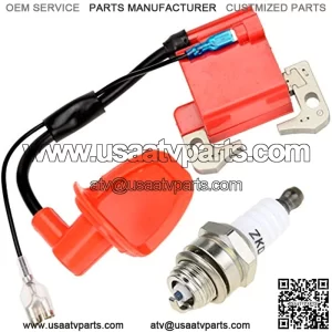 Bobina de encendido de carreras roja con buja L7T para motor de 2 tiempos 47 cc 49 cc para ni os Mini Moto Quad ATV 4 ruedas Pocket Dirt Bike Minimoto Chopper Scooter Go Cart