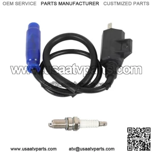 Ignition Coil + Spark Plug + CAP For Kawasaki Prairie 700 KVF700 2004 2005 2006